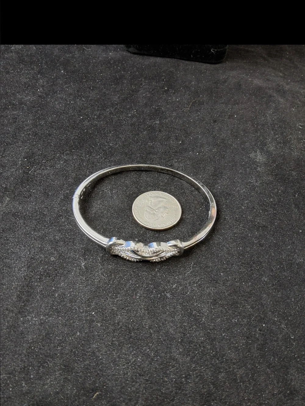 925 Sterling Silver Twisted Infinity Bracelet with Diamond Accents